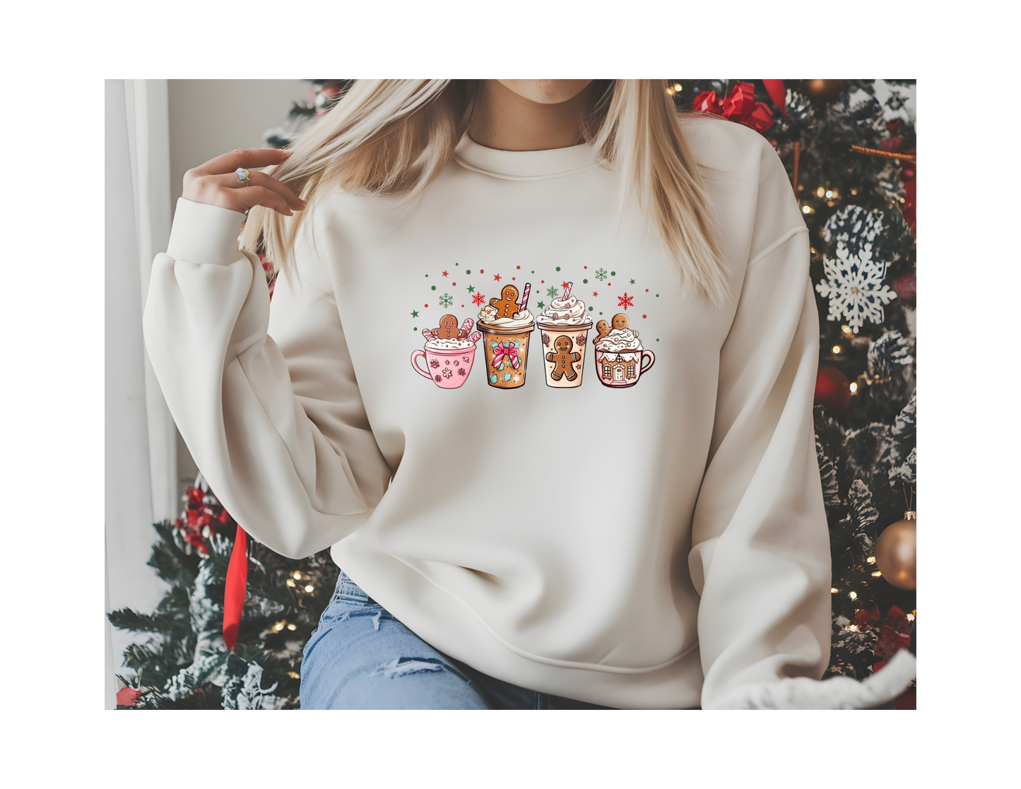 CHRISTMAS COCOA  DTG  PRINT SWEATSHIRT