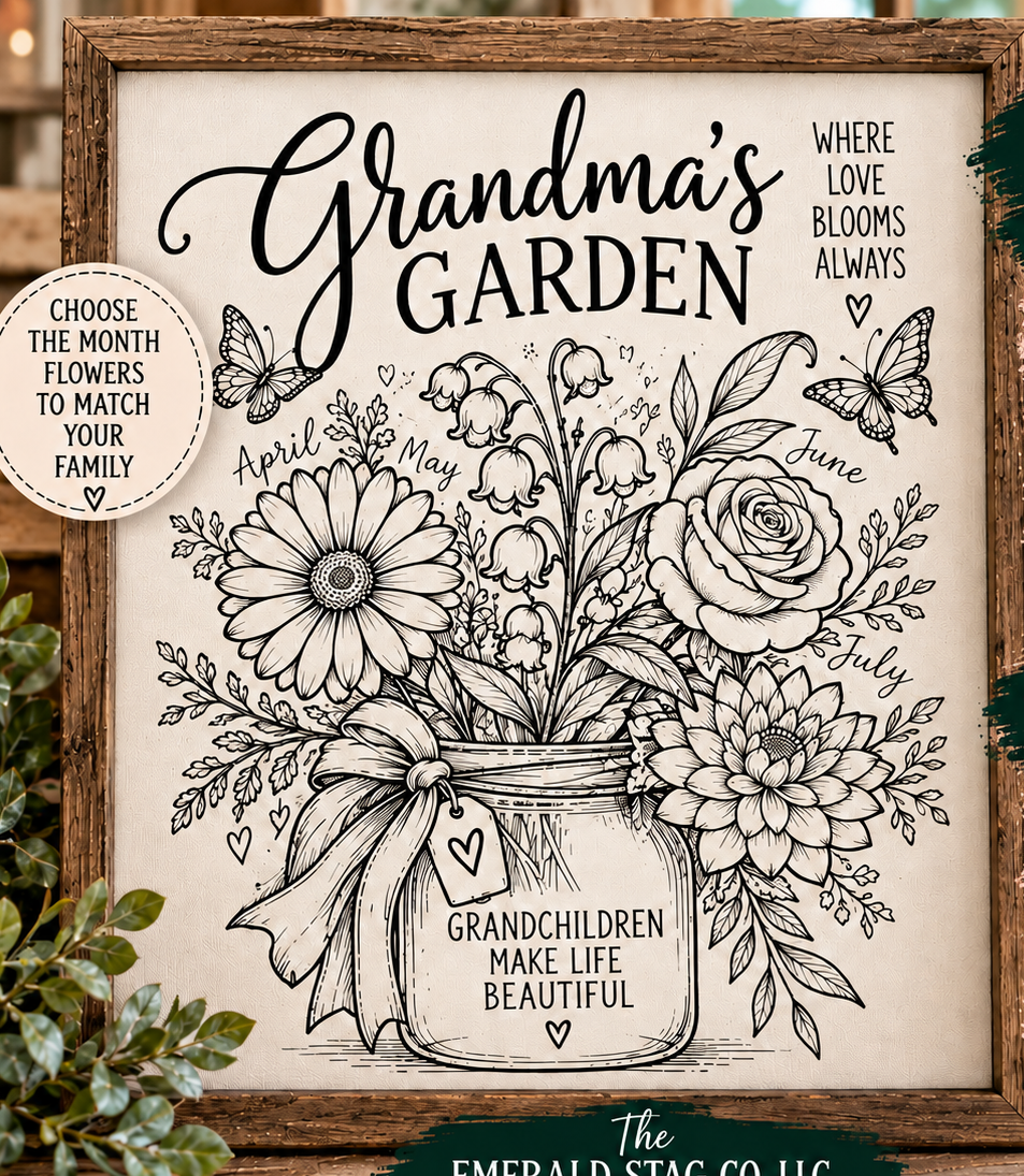 Personalized Birth Flower Canvas