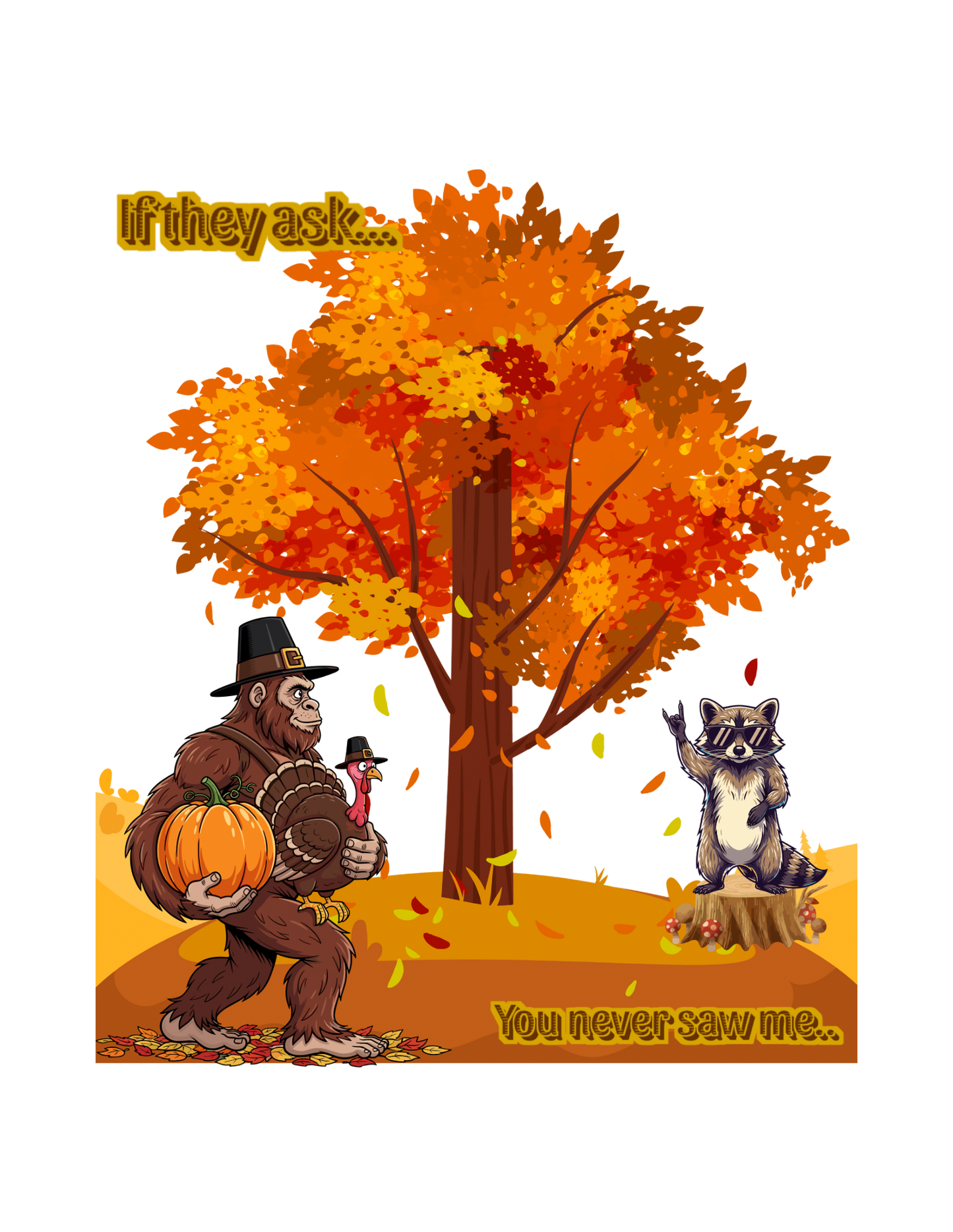 BIGFOOT THANKSGIVING DTG PRINT SWEATSHIRT