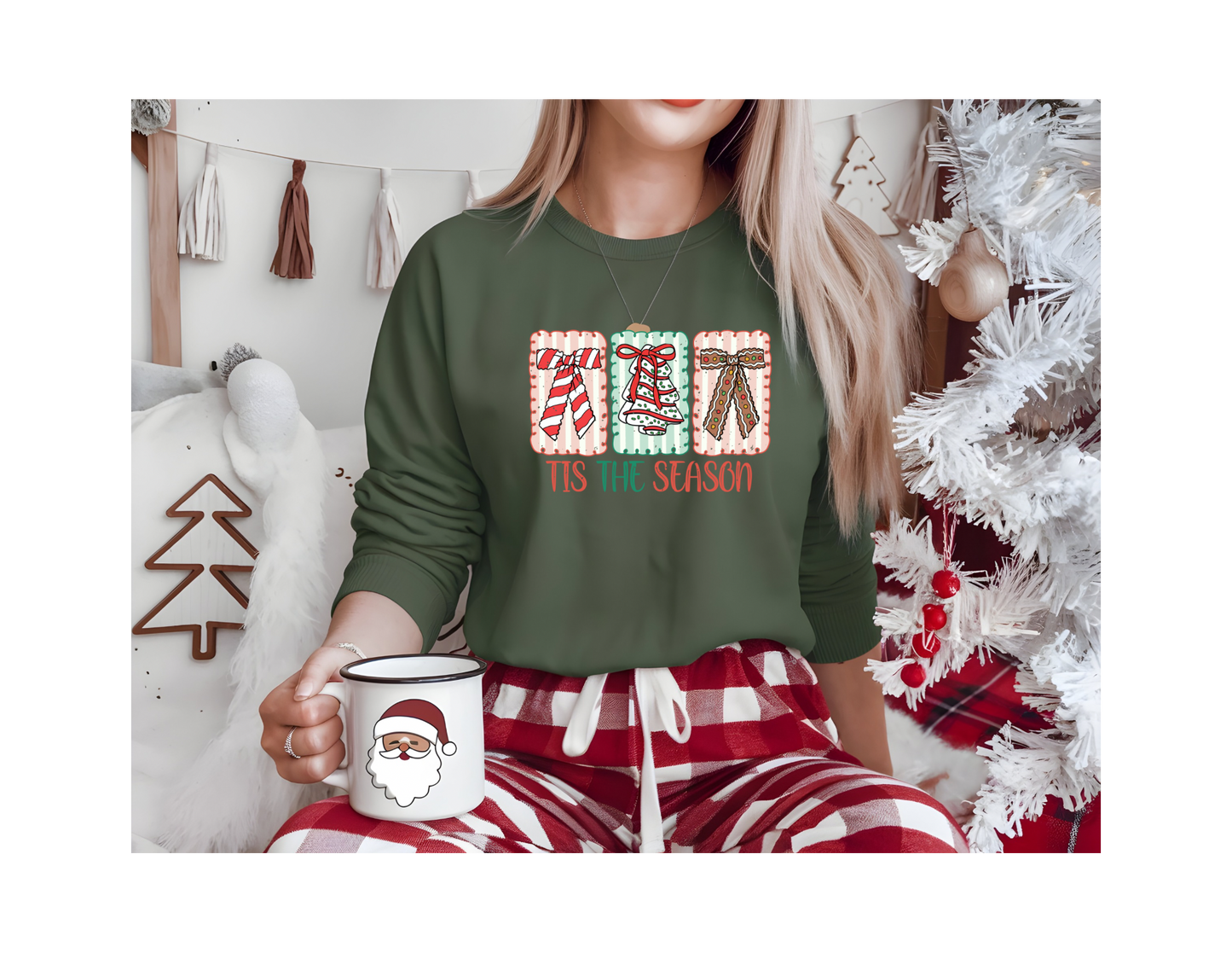 TIS THE SEASON LONG SLEEVE DTG PRINT SHIRT