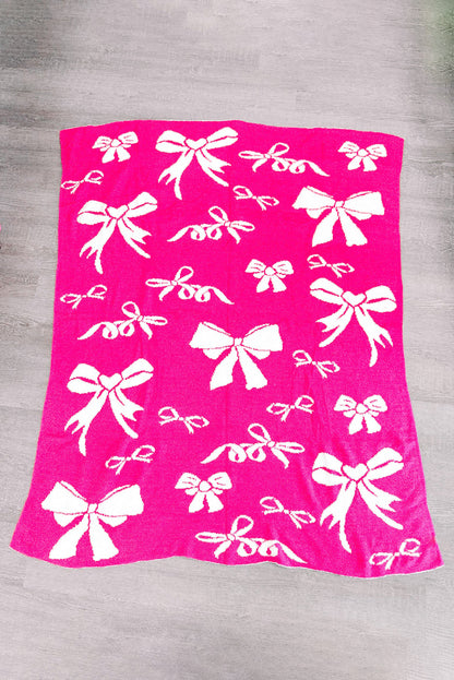 Rose Red Bow Printed Cozy Soft Throw Blanket