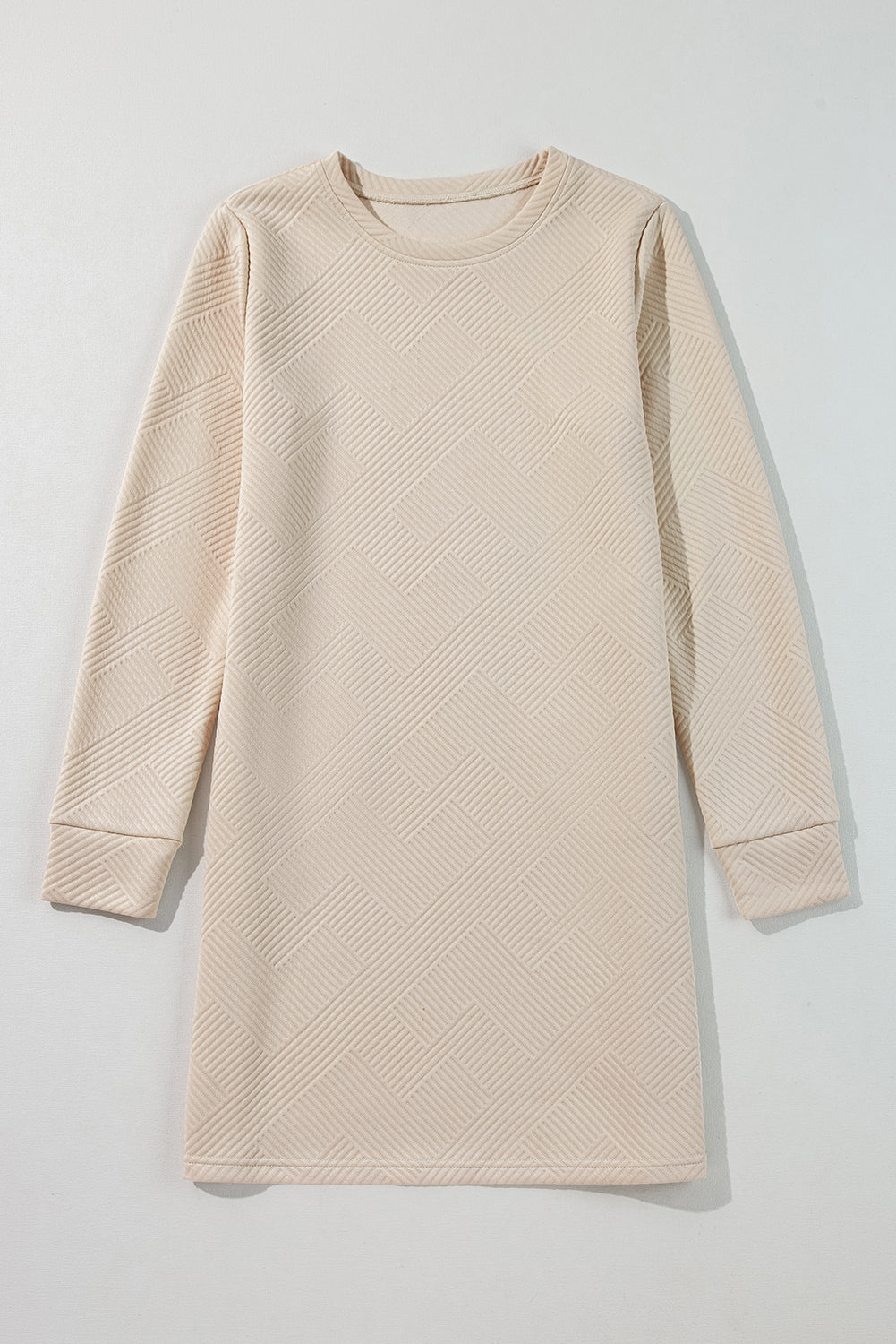 Textured Long Sleeve Shift Dress