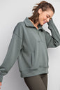 Rae Mode Modal Poly Span Quarter Zip Funnel Neck Pullover