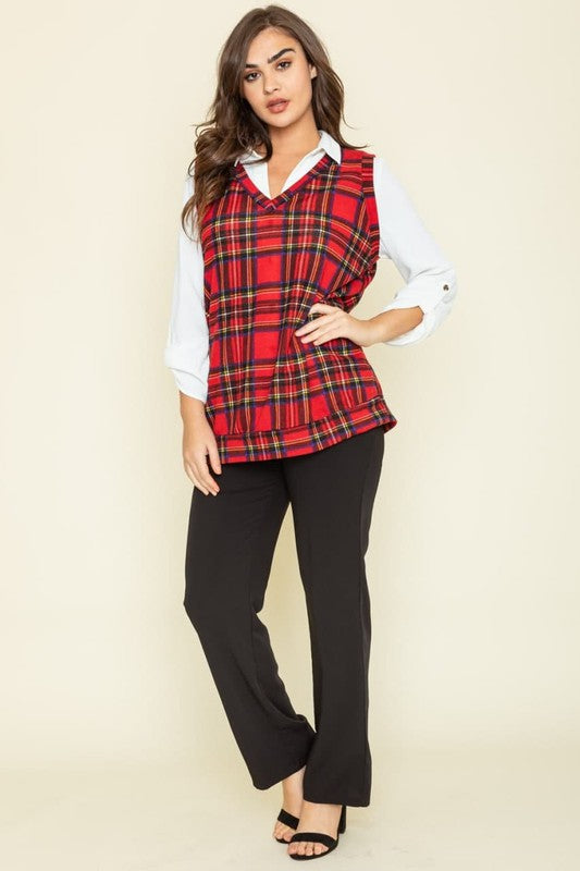 Red Plaid Vest