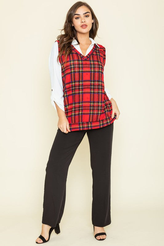 Red Plaid Vest