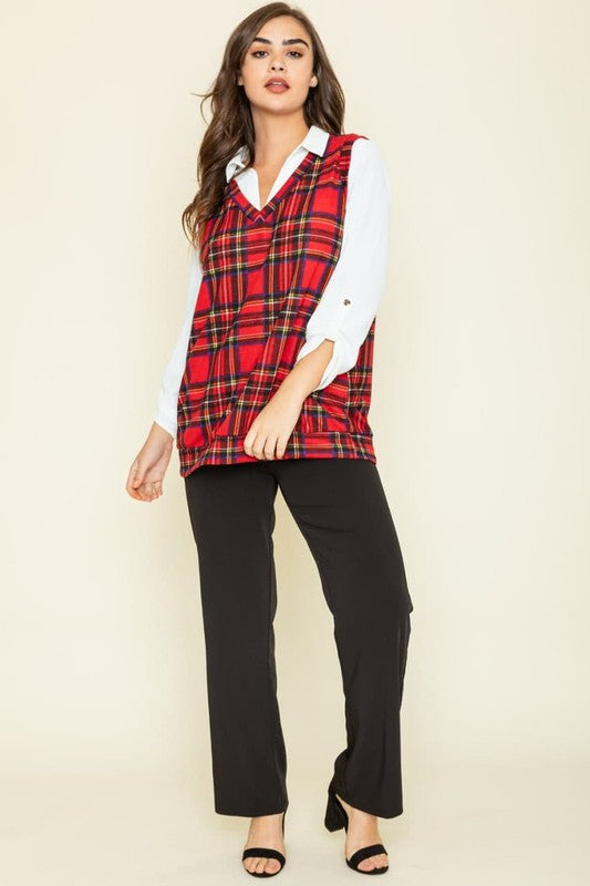 Red Plaid Vest