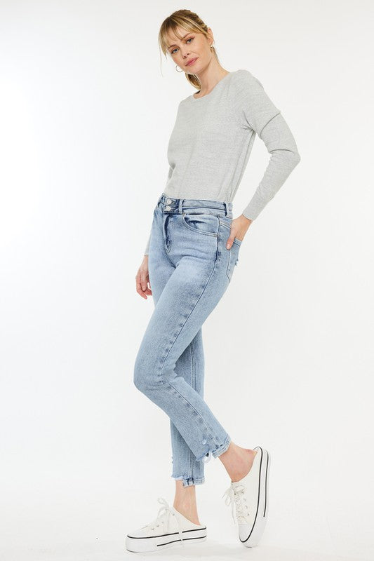 Kan Can High Rise Slim Straight Jeans