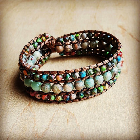 Impression Jasper Woven Bracelet Multi Color