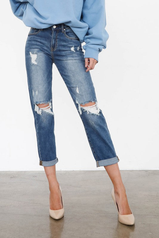 INSANE GENE HIGH RISE GIRLFRIEND JEANS