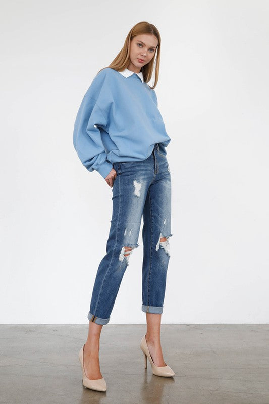 INSANE GENE HIGH RISE GIRLFRIEND JEANS