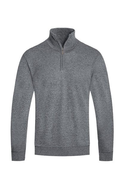 Weiv Mens Knit Quarter Zip Sweater