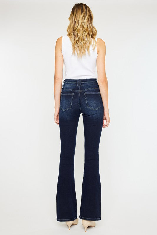 Kan Can High Rise Wide Waistband Skinny Bootcut