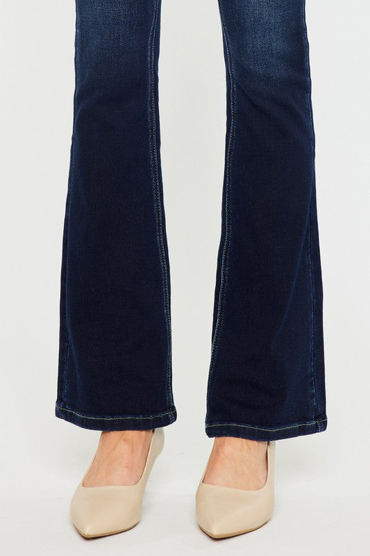 Kan Can High Rise Wide Waistband Skinny Bootcut