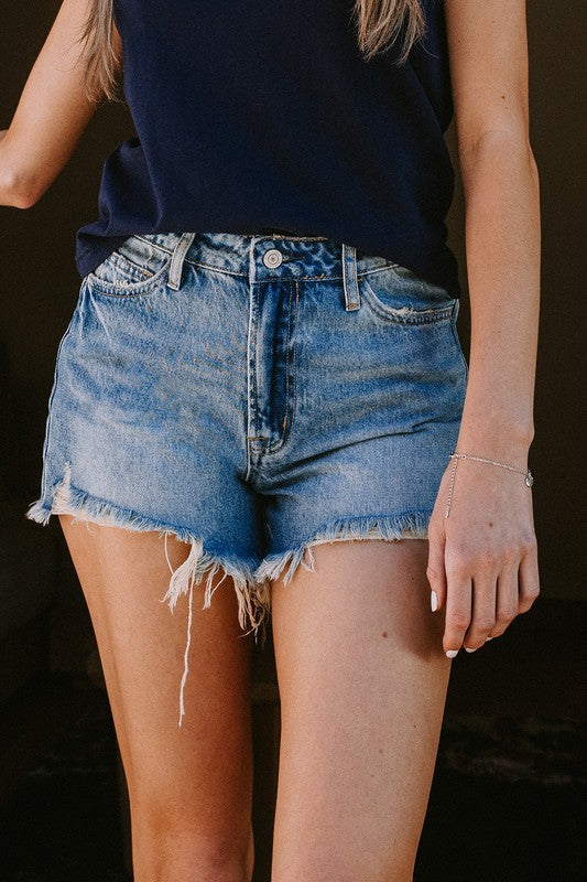 Vervet by Flying Monkey Distressed Rigid Mom Shorts