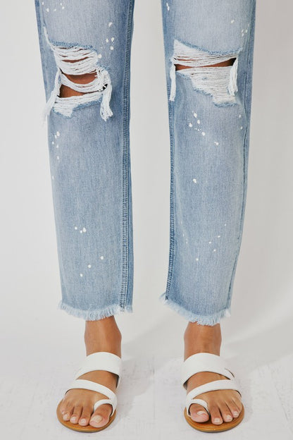 Kan Can High Rise Slim Straight Jeans