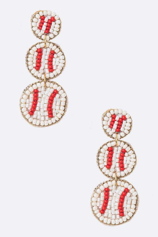 Beaded Baseball Iconic Earrings