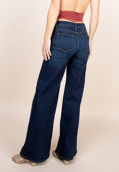 Dana: Western Wide leg jeans, baggy denim pants