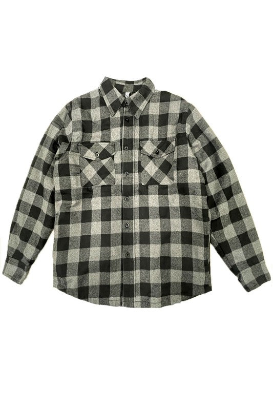 Mens Quilted Padded Flannel