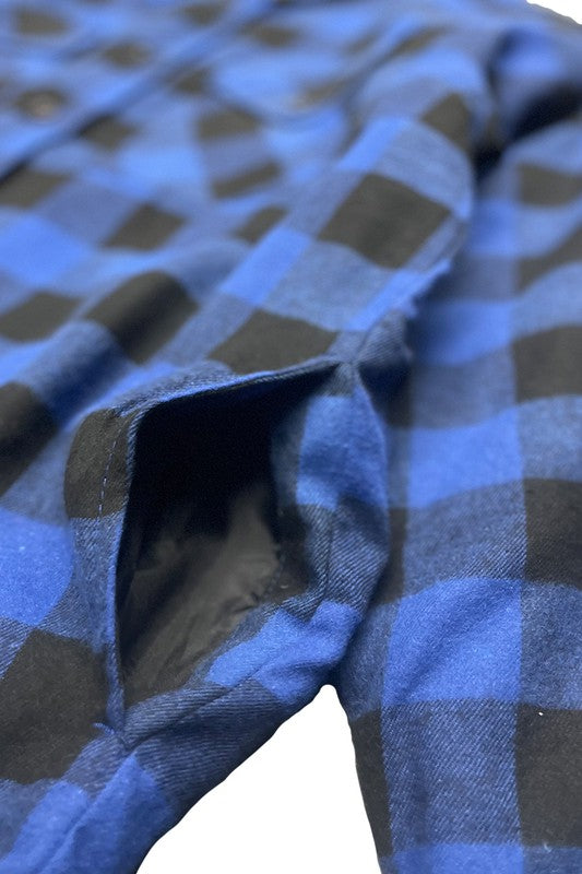 Mens Quilted Padded Flannel