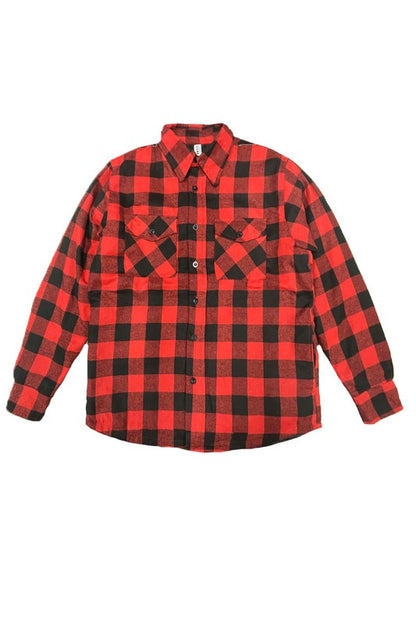 Mens Quilted Padded Flannel