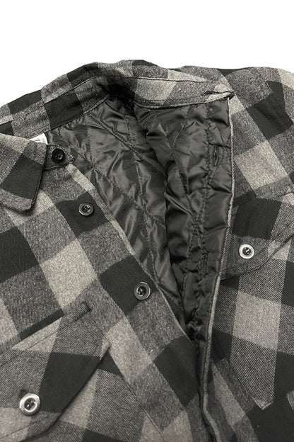 Mens Quilted Padded Flannel