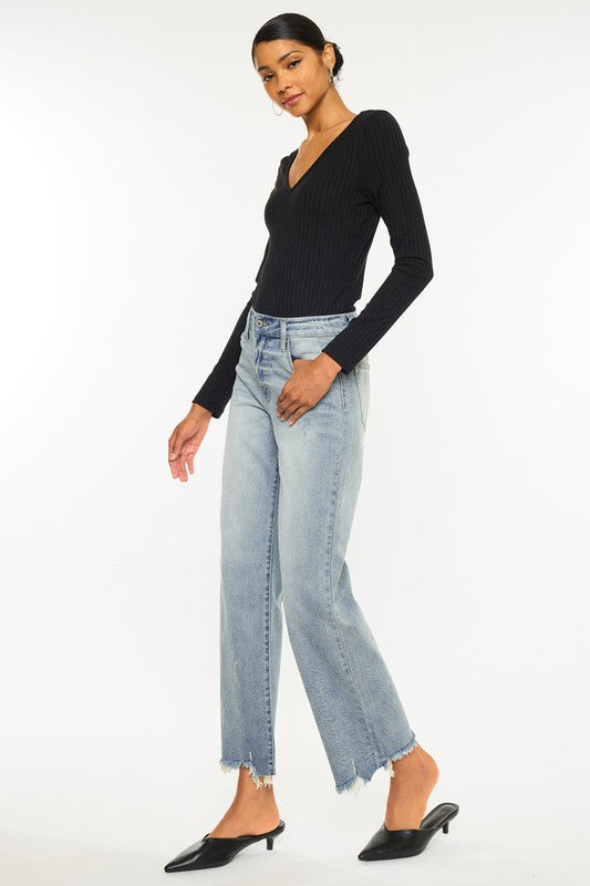 Kan Can High Rise Slim Wide Leg