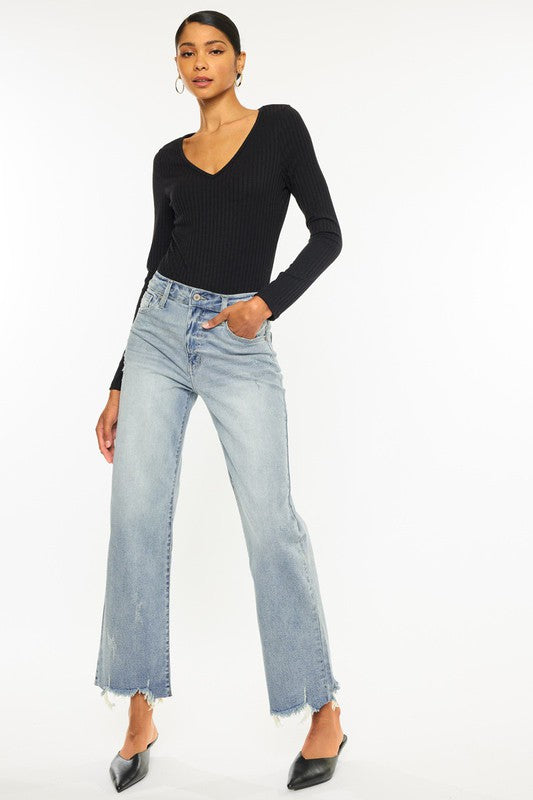 Kan Can High Rise Slim Wide Leg