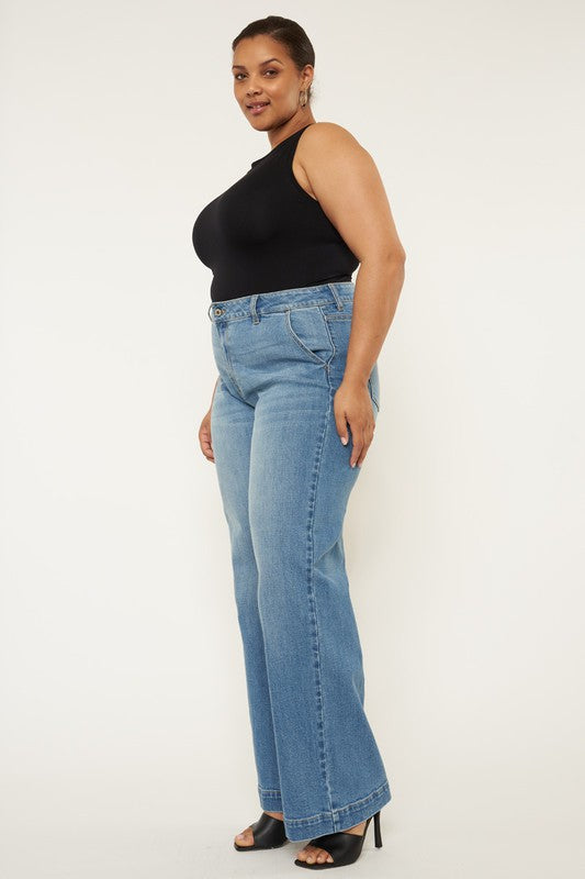 Kan Can Plus High Rise Trouser Wide Leg Jeans