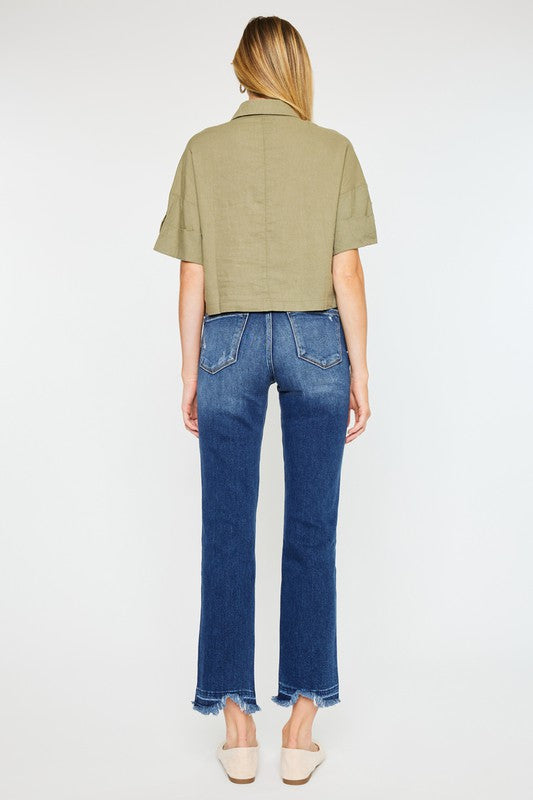 Kan Can High Rise Slim Straight Jeans