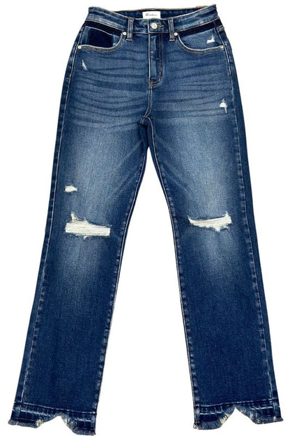 Kan Can High Rise Slim Straight Jeans