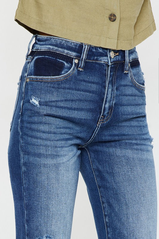 Kan Can High Rise Slim Straight Jeans