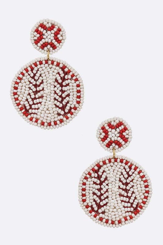 Beaded Baseball Iconic Earrings