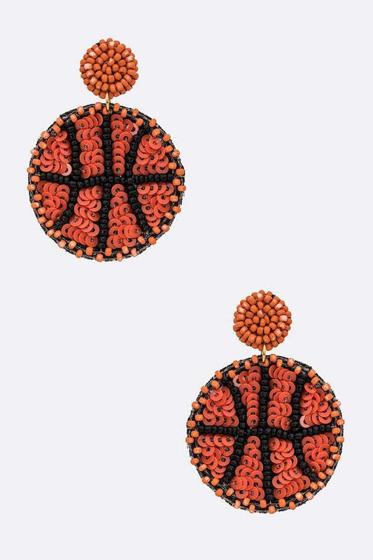 Beaded Basketball Iconic Earrings