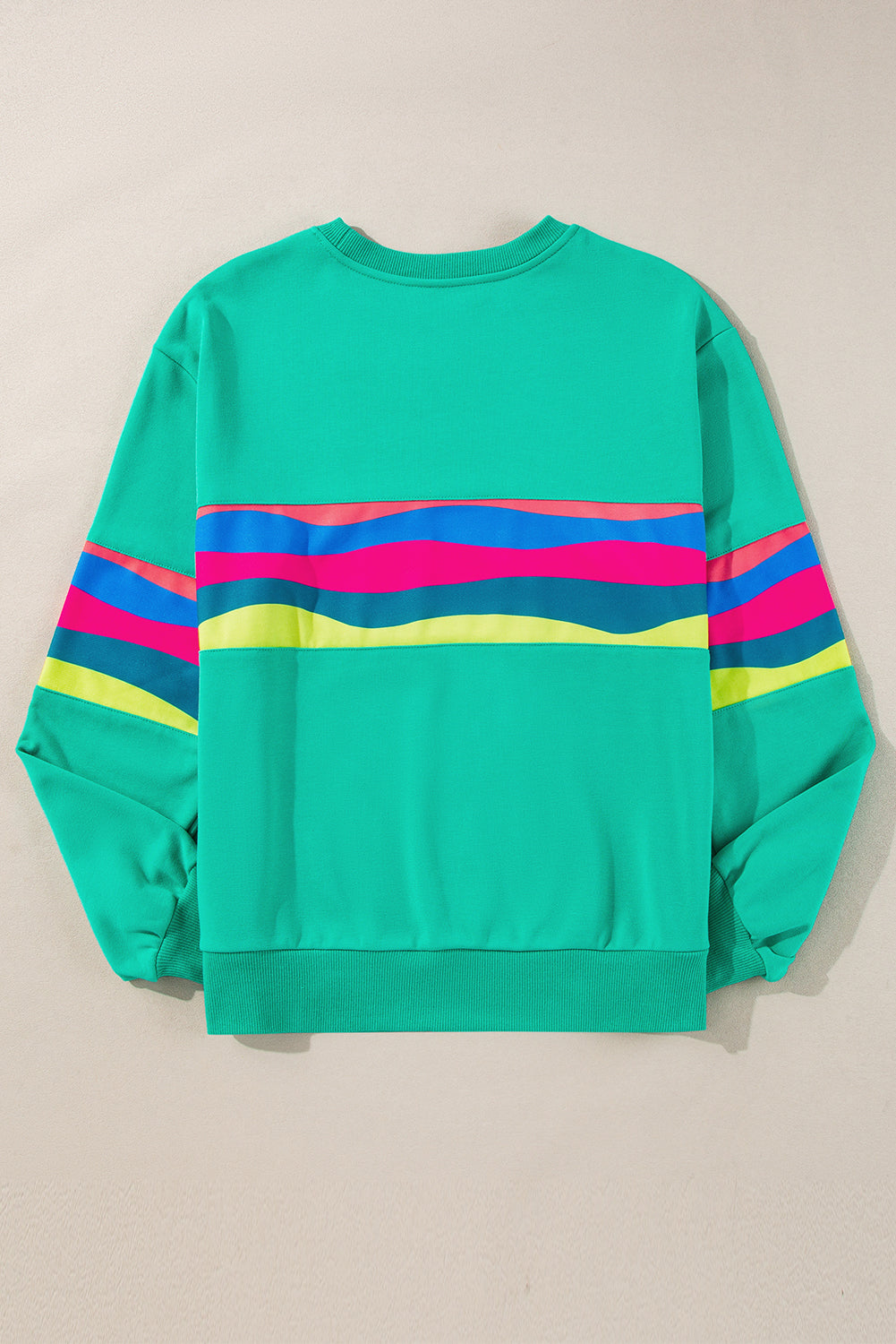 Colorful Striped Accent Long Sleeve T Shirt