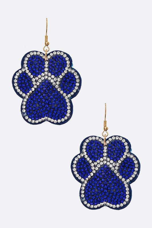 Paw Print Crystal Pillow Earrings