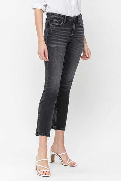 Flying Monkey Mid Rise Crop Slim Straight Jeans