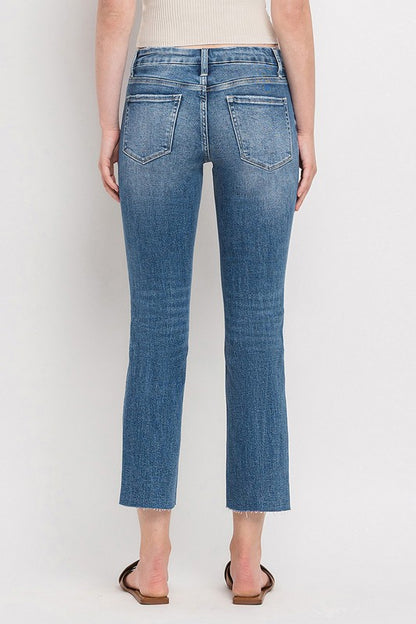 Vervet by Flying Monkey Mid Rise Crop Slim Straight Jeans