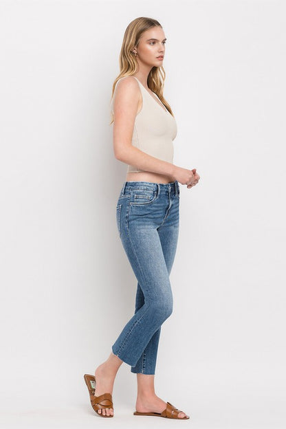 Vervet by Flying Monkey Mid Rise Crop Slim Straight Jeans