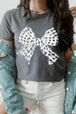 Vintage Checkered Bow Graphic T Shirts