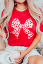 Vintage Checkered Bow Graphic T Shirts