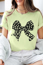 Vintage Checkered Bow Graphic T Shirts