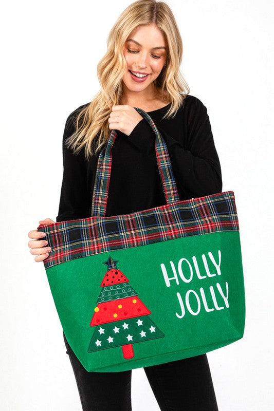 Christmas Tree Oversize Holiday Tote