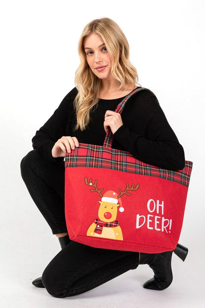 Oh Deer Christmas Oversize Tote