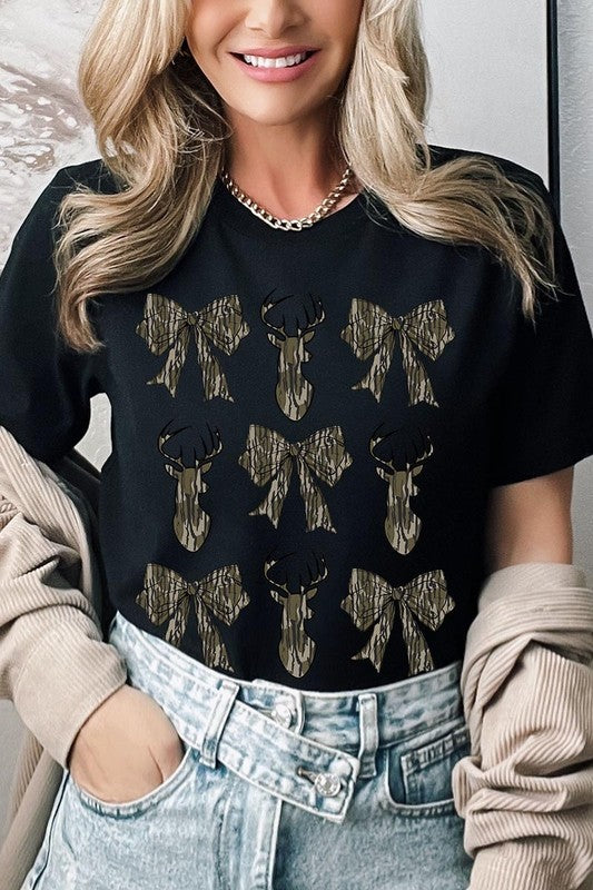 Deer Hunting Camo Bow Graphic Tee