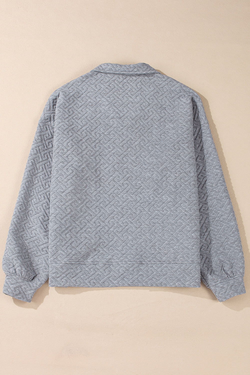 Textured Half Zipper Collared Sweatshirt