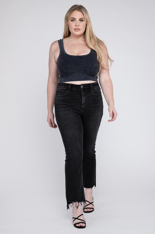 Vervet by Flying Monkey Plus Size High Rise Crop Flare Jeans