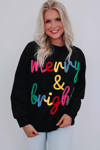 Merry & Bright Tinsel Graphic Sweater