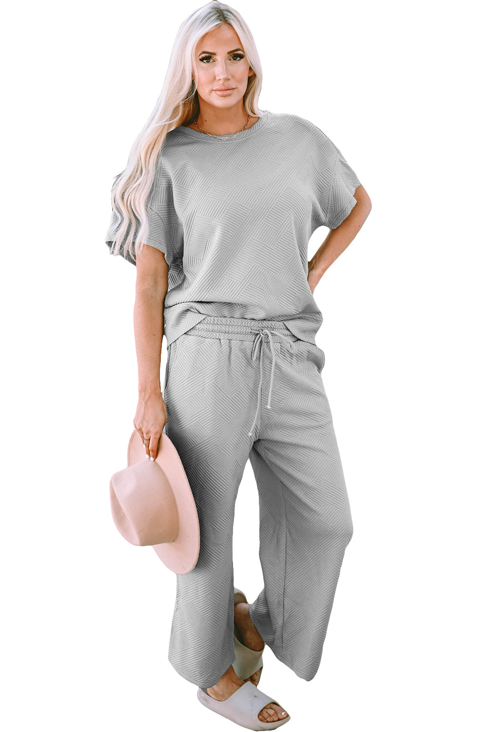 Loose Fit T Shirt and Drawstring Pants Set