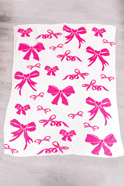 Rose Red Bow Printed Cozy Soft Throw Blanket