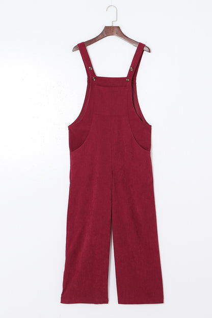 Corduroy Wide Leg Bib Overalls